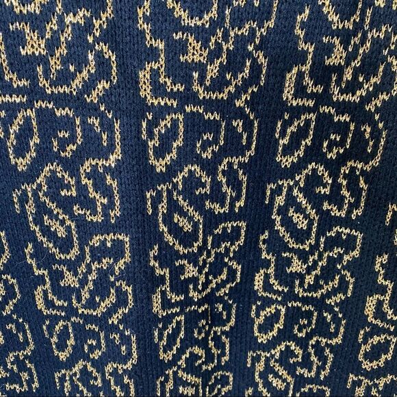 VTG Worthington Black/Gold Floral Print Crewneck Sweater Sz M - Picture 4 of 9